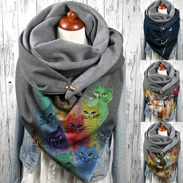 scarves 180x75cm winter scarf women cats print button scarfs for ladies soft neck wrap shawl warm long, Blue;gray
scarves 180x75cm winter scarf women cats print button scarfs for ladies soft neck wrap shawl warm long, Blue;gray