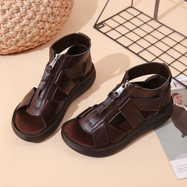 sandals 2021 summer slope heel high women platform casual fish mouth shoes fashion front zipper female roman, Black
sandals 2021 summer slope heel high women platform casual fish mouth shoes fashion front zipper female roman, Black