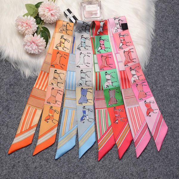 scarves spring and autumn romantic french retro silk scarf ms. h two-colour zebra fashion trend small customised long ribbon, Blue;gray
scarves spring and autumn romantic french retro silk scarf ms. h two-colour zebra fashion trend small customised long ribbon, Blue;gray