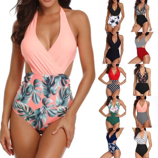 women's swimwear swimsuit one piece v neck sleeveless monokini hollow out thong bodysuit plus size halter women maillot de bain, White;black
women's swimwear swimsuit one piece v neck sleeveless monokini hollow out thong bodysuit plus size halter women maillot de bain, White;black