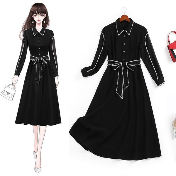 5xl large with waist dress style fashionable in early autumn fall 2021 women clothing big sizes vestidos dresses 11201 casual, Black;gray
5xl large with waist dress style fashionable in early autumn fall 2021 women clothing big sizes vestidos dresses 11201 casual, Black;gray