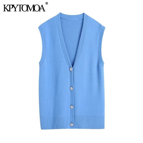 women fashion with bejewelled buttons knitted vest sweater vintage v neck soft touch female outerwear chic 210421, White;black
women fashion with bejewelled buttons knitted vest sweater vintage v neck soft touch female outerwear chic 210421, White;black
