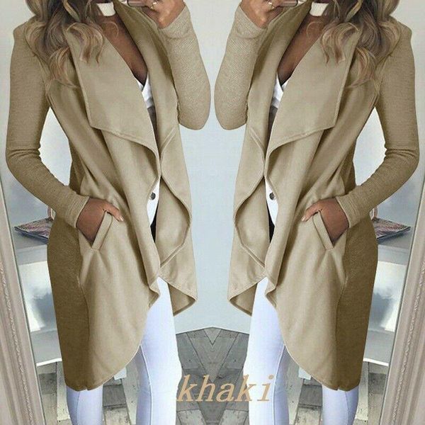 women's jackets autumn long waterfall coat turn-down collar trench ladie cardigan slim overcoat jumper outwear plus size 2xl, Black;brown
women's jackets autumn long waterfall coat turn-down collar trench ladie cardigan slim overcoat jumper outwear plus size 2xl, Black;brown