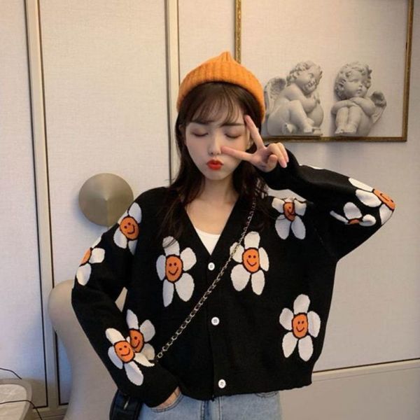 women's knits & tees women fashion floral knitted cardigan sweater lady long sleeve open gradients pink knit sweaters coat casual, White
women's knits & tees women fashion floral knitted cardigan sweater lady long sleeve open gradients pink knit sweaters coat casual, White