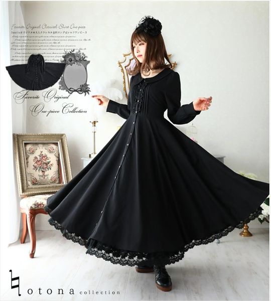 casual dresses spring japanese lolita peterpan collar mori girl vintage dress french women long maxi big swing doll vestidos, Black;gray
casual dresses spring japanese lolita peterpan collar mori girl vintage dress french women long maxi big swing doll vestidos, Black;gray