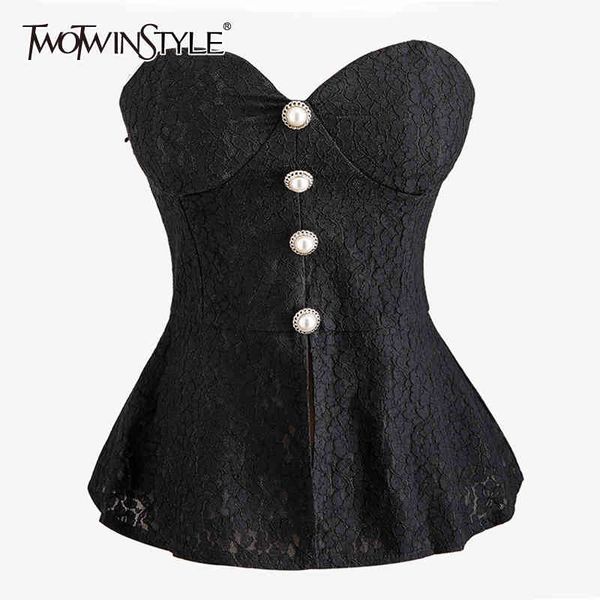 elegant lace embroidery women blouses slash neck sleevelss tunic hit color backless shirt for female clothing 210524, White
elegant lace embroidery women blouses slash neck sleevelss tunic hit color backless shirt for female clothing 210524, White