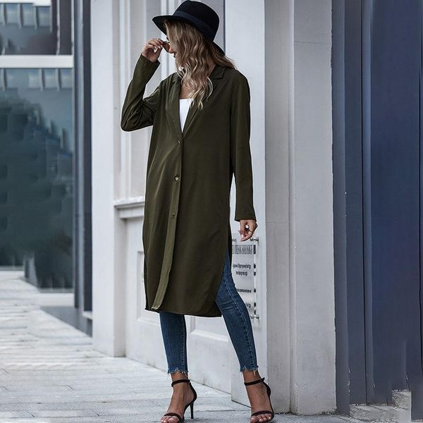 women's trench coats jackets turn down collar women coat autumn winter long outwear pocket ladies overcoat army green clothes single br, Tan;black
women's trench coats jackets turn down collar women coat autumn winter long outwear pocket ladies overcoat army green clothes single br, Tan;black