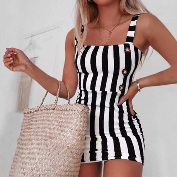 casual dresses striped bodycon dress women vintage sleeveless button cami party club short vestido robe moulante femme, Black;gray
casual dresses striped bodycon dress women vintage sleeveless button cami party club short vestido robe moulante femme, Black;gray
