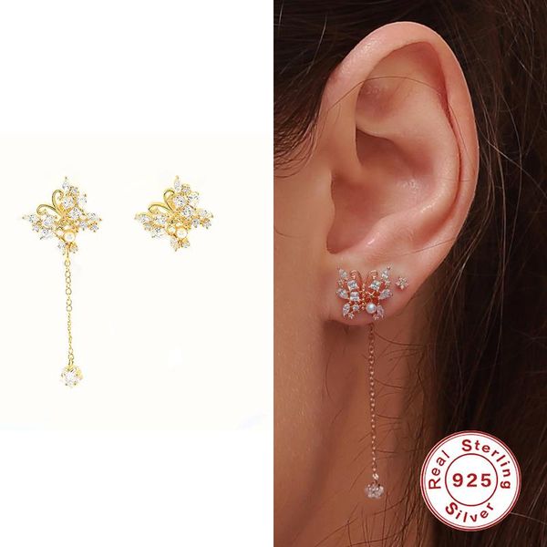 stud gs 925 sterling silver white zircon cz butterfly mismatched earrings for women delicate long chain tassel ear studs jewelry, Golden;silver
stud gs 925 sterling silver white zircon cz butterfly mismatched earrings for women delicate long chain tassel ear studs jewelry, Golden;silver