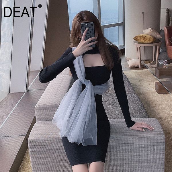 hollow out elastic knitted sheath dress with mesh long sleeve solid knee length fashion tide spring gx074 210421, Black;gray
hollow out elastic knitted sheath dress with mesh long sleeve solid knee length fashion tide spring gx074 210421, Black;gray