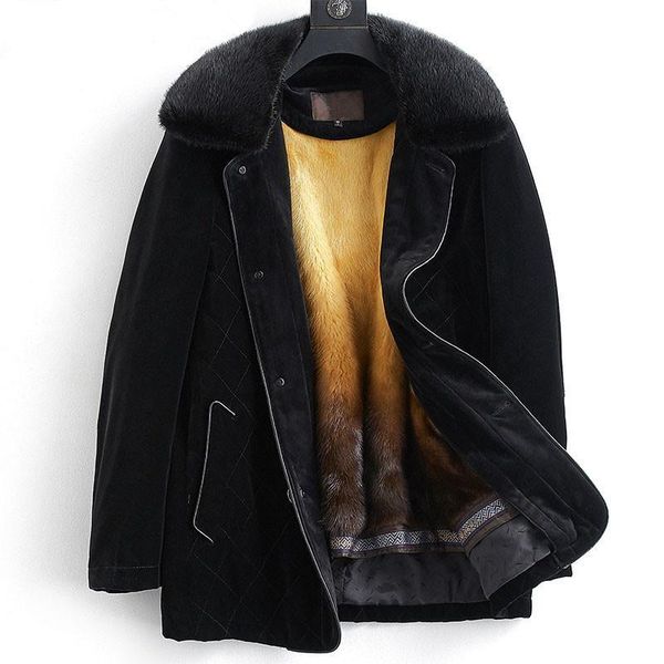 men's & faux leather parka homme fur winter men real liner gold veet jacket plus size long coat bn19-198-1 my1222, Black
men's & faux leather parka homme fur winter men real liner gold veet jacket plus size long coat bn19-198-1 my1222, Black