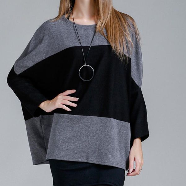 women's sweaters lanmrem 2021 autumn casual fashion temperament women loose plus bat sleeve hit color sweater tc417, White;black
women's sweaters lanmrem 2021 autumn casual fashion temperament women loose plus bat sleeve hit color sweater tc417, White;black