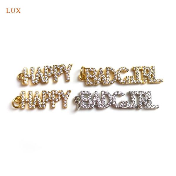 pendant necklaces 5pcs gold cz word script happy english wording charm positive badgirl bars for necklace set y, Silver
pendant necklaces 5pcs gold cz word script happy english wording charm positive badgirl bars for necklace set y, Silver