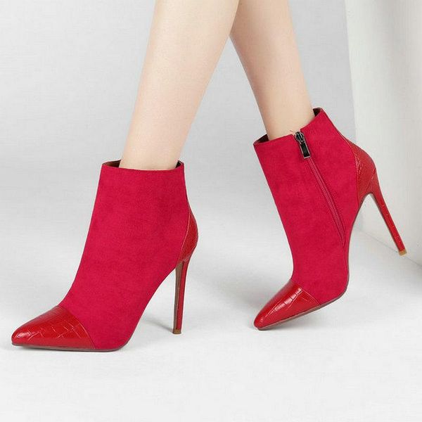 boots 2021 autumn winter women ankle faux suede pointed toe thin high heel short quality women's big size, Black
boots 2021 autumn winter women ankle faux suede pointed toe thin high heel short quality women's big size, Black