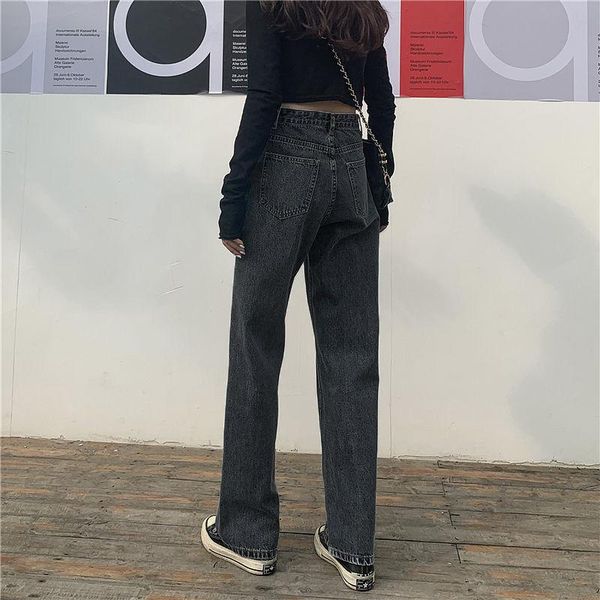 women's jeans denim spring womens chic streetwear students long korean washed solid leisure women vintage simple style all-match black, Blue
women's jeans denim spring womens chic streetwear students long korean washed solid leisure women vintage simple style all-match black, Blue
