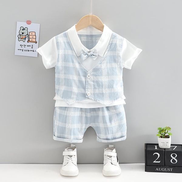 2-piece summer checkered vest children's casual stylish and comfortable suit cute breathable cotton clothing sets, White
2-piece summer checkered vest children's casual stylish and comfortable suit cute breathable cotton clothing sets, White