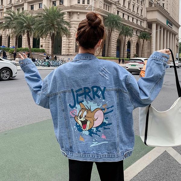 women's jackets patterned denim jacket spring and autumn 2021 korean style loose bf student western all-matching kio, Black;brown
women's jackets patterned denim jacket spring and autumn 2021 korean style loose bf student western all-matching kio, Black;brown