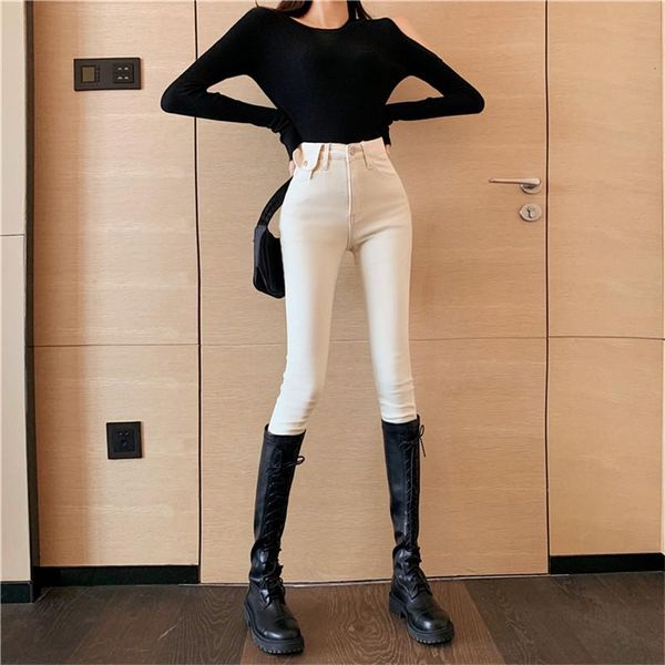 real s 2021 fashion korean version of the retro thin high waist jeans female slim stretch feet pants women women's, Blue
real s 2021 fashion korean version of the retro thin high waist jeans female slim stretch feet pants women women's, Blue