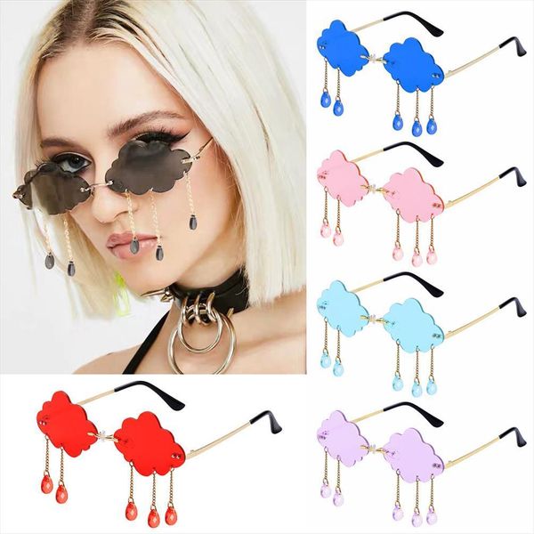 fashion rimless sunglasses vintage funny clouds tassel trendy steampunk sun glasses shades uv400 eyewear accessories, White;black
fashion rimless sunglasses vintage funny clouds tassel trendy steampunk sun glasses shades uv400 eyewear accessories, White;black