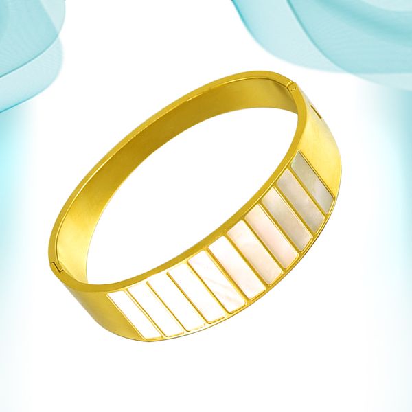 wide hand bangle european and american fashion natural shell titanium steel bracelets irregular circle personalized gold color accessory for, Black
wide hand bangle european and american fashion natural shell titanium steel bracelets irregular circle personalized gold color accessory for, Black