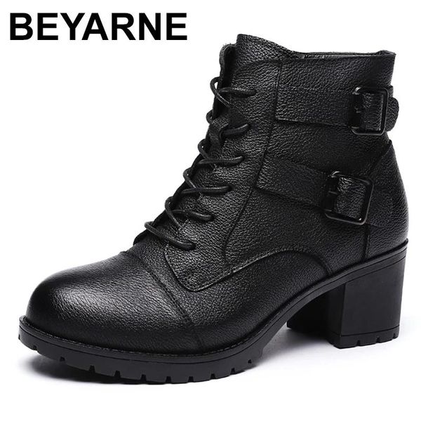 boots beyarne winter genuine leather mid heel for women spring shoes lace up chunky short bootie zipper buckle boot, Black
boots beyarne winter genuine leather mid heel for women spring shoes lace up chunky short bootie zipper buckle boot, Black