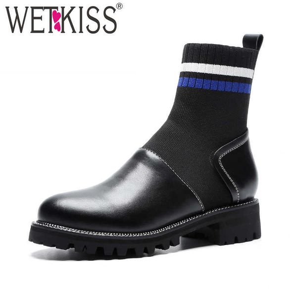 wetkiss fashion casual leather women ankle boot round toe footwear sock female boots stretch platform knitted shoes woman spring 210630, Black
wetkiss fashion casual leather women ankle boot round toe footwear sock female boots stretch platform knitted shoes woman spring 210630, Black