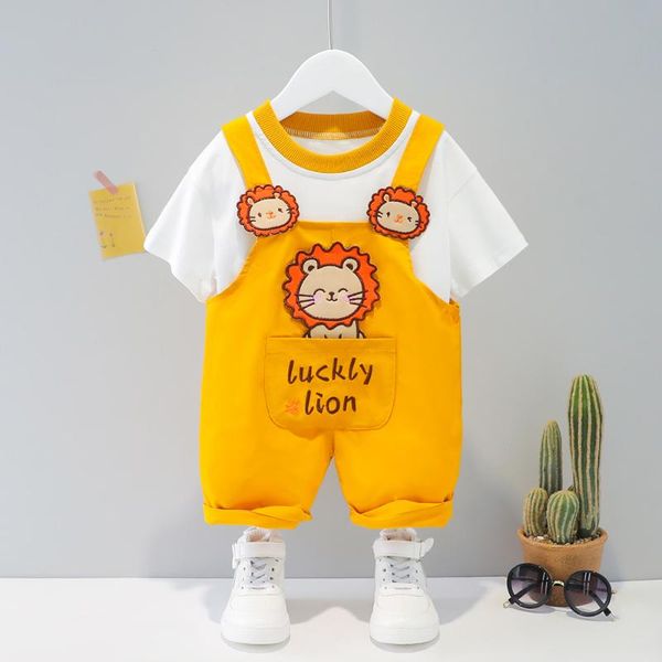 clothing sets 0-4 years old children's clothes summer boy animal embroidery short-sleeved suit female baby cartoon bib two-piece, White
clothing sets 0-4 years old children's clothes summer boy animal embroidery short-sleeved suit female baby cartoon bib two-piece, White