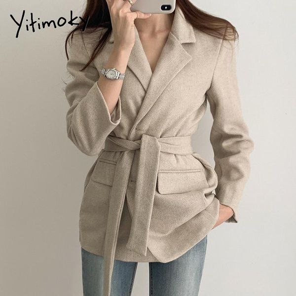 women's suits & blazers yitimoky woman long casual jacket coat 2021 autumn winter with belt pockets fashion designer korean style cloth, White;black
women's suits & blazers yitimoky woman long casual jacket coat 2021 autumn winter with belt pockets fashion designer korean style cloth, White;black
