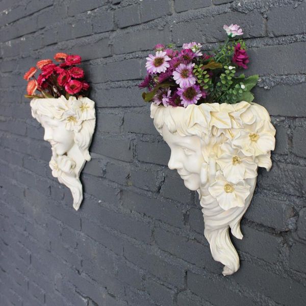 vases resin vase for wall flower pots planters home decor thinking fairy business gift garden ornament