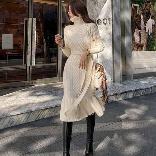 casual dresses fall winter korean women's clothes twist lazy mermaid sweater knitted dress lace up luxury warm fashion knit vestido, Black;gray
casual dresses fall winter korean women's clothes twist lazy mermaid sweater knitted dress lace up luxury warm fashion knit vestido, Black;gray