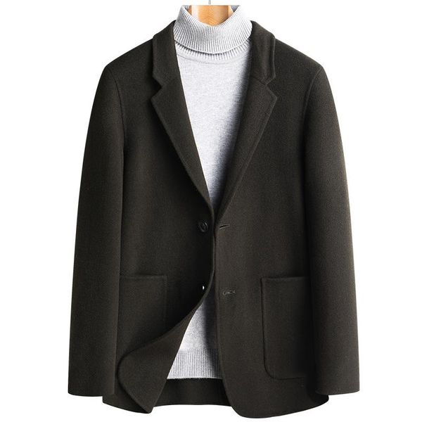 men's wool & blends winter casual trench coat fashion business medium solid thicken slim windbreaker overcoat jacket male plus size, Black
men's wool & blends winter casual trench coat fashion business medium solid thicken slim windbreaker overcoat jacket male plus size, Black