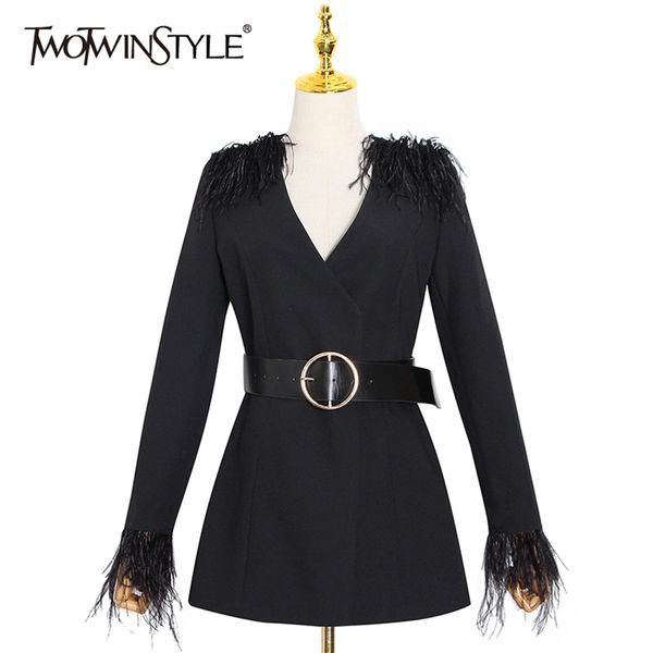 black patchwork feather dress for women notched flare sleeve high waist with sashes tassel mini dresses female 210520, Black;gray
black patchwork feather dress for women notched flare sleeve high waist with sashes tassel mini dresses female 210520, Black;gray