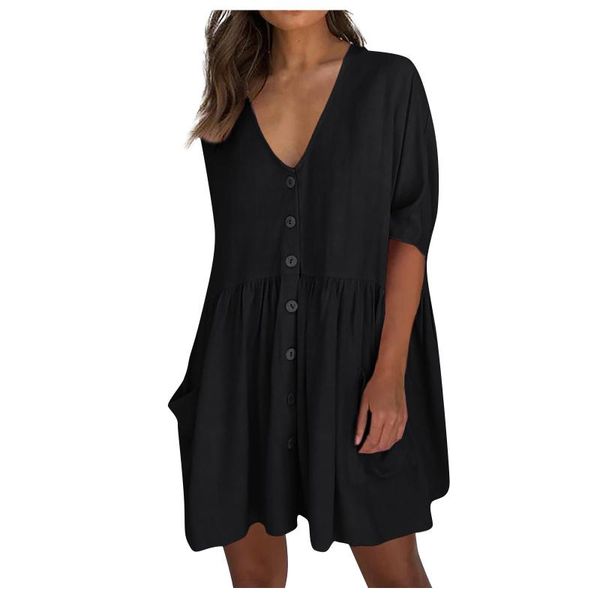 casual dresses women dress fashion bag button beach sun shirt loose seaside holiday robe femme, Black;gray
casual dresses women dress fashion bag button beach sun shirt loose seaside holiday robe femme, Black;gray