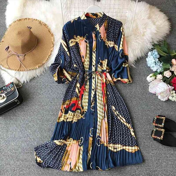 womens summer print shirt dress long sleeve high waist print dress loose chiffon pleated large size fashion wa232, White
womens summer print shirt dress long sleeve high waist print dress loose chiffon pleated large size fashion wa232, White