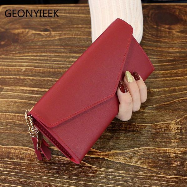 brand leather women wallet design hasp solid color card bags long female purse 5 colors ladies billetera, Red;black
brand leather women wallet design hasp solid color card bags long female purse 5 colors ladies billetera, Red;black