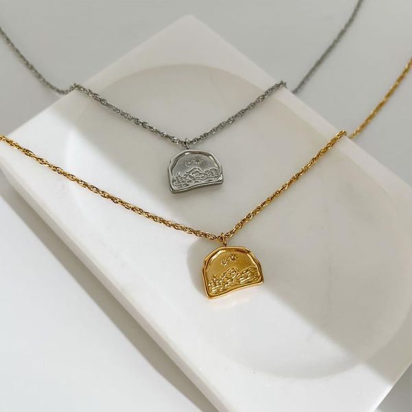 chains peri'sbox titanium steel irregular medallion pendant necklaces for women punk gold color wheat chain square floral coin, Silver
chains peri'sbox titanium steel irregular medallion pendant necklaces for women punk gold color wheat chain square floral coin, Silver