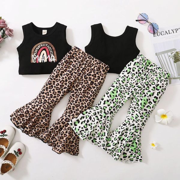 clothing sets 2021 girls casual two-piece clothes set, black round collar vest and elastic waist flared pants, brown/ blue, White
clothing sets 2021 girls casual two-piece clothes set, black round collar vest and elastic waist flared pants, brown/ blue, White
