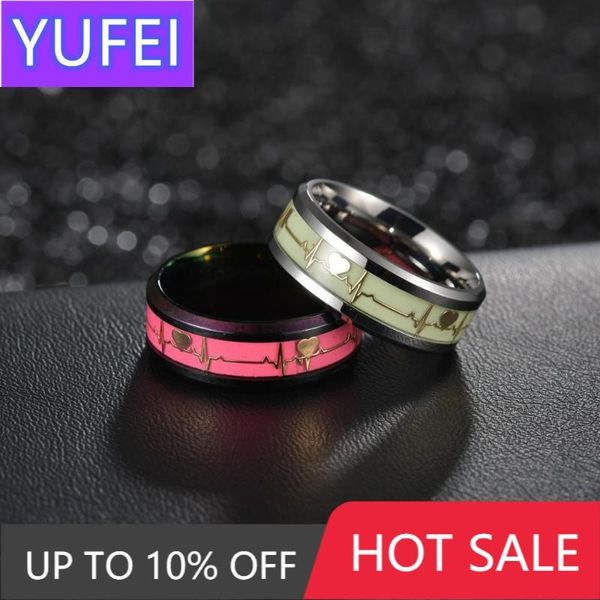 wedding rings women's luminous mood ecg ring temperament men's carbon fiber couple valentine's day gift, Slivery;golden
wedding rings women's luminous mood ecg ring temperament men's carbon fiber couple valentine's day gift, Slivery;golden
