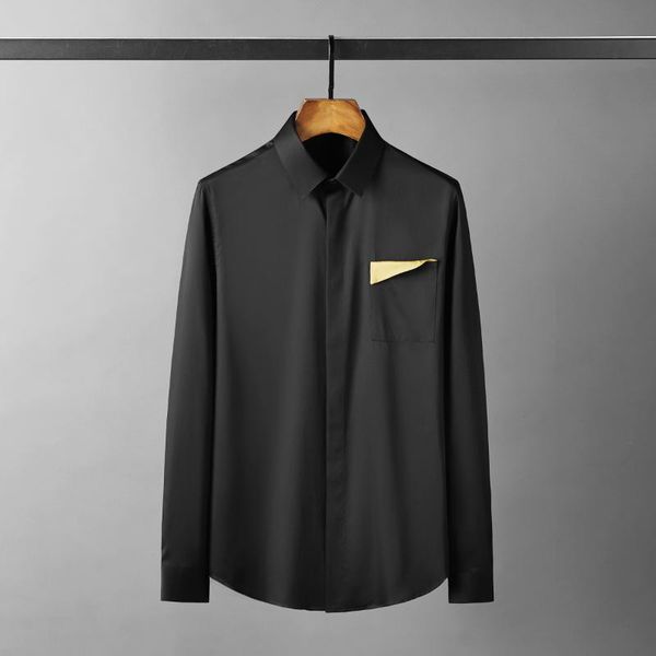 men's casual shirts minglu tencel cotton male luxury long sleeve business fashion slim fit party man plus size 4xl, White;black 
men's casual shirts minglu tencel cotton male luxury long sleeve business fashion slim fit party man plus size 4xl, White;black