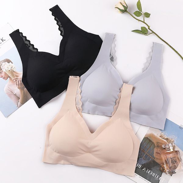 camisoles fashion vest lace back button gathered brassiere women's ice silk traceless suspender underwear without steel ring, Black;white
camisoles fashion vest lace back button gathered brassiere women's ice silk traceless suspender underwear without steel ring, Black;white