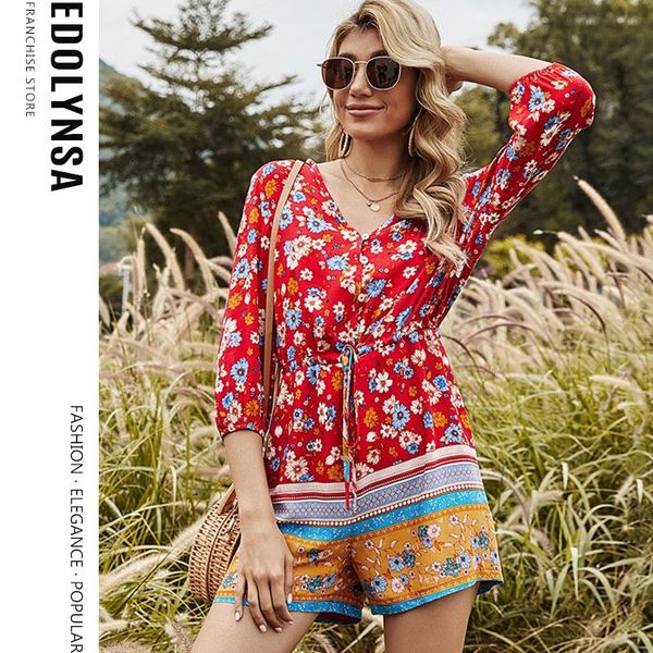 women's jumpsuits & rompers boho printed bib pants seven-point lantern sleeve closure drawstring jumpsuit casual backpack 2021 one-piec, Black;white
women's jumpsuits & rompers boho printed bib pants seven-point lantern sleeve closure drawstring jumpsuit casual backpack 2021 one-piec, Black;white