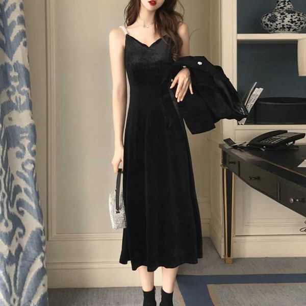 spring summer velvet vest dress women v collar backless sleeveless black casual es 210601, Black;gray
spring summer velvet vest dress women v collar backless sleeveless black casual es 210601, Black;gray
