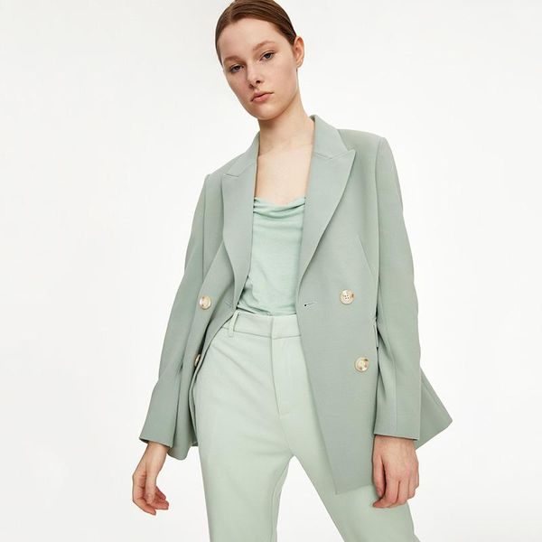 women fashion solid casual office wear suit blazers double breasted coat long sleeve notched collar ropa mujer women's suits &, White;black
women fashion solid casual office wear suit blazers double breasted coat long sleeve notched collar ropa mujer women's suits &, White;black