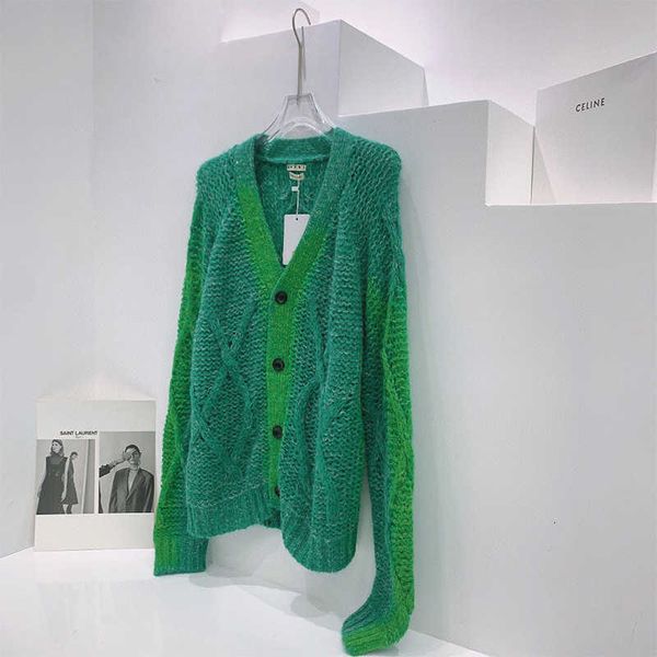 minority 21 autumn and winter green vertical stripe v-neck wool knitted cardigan women's lazy style color matching mohair coat, Black
minority 21 autumn and winter green vertical stripe v-neck wool knitted cardigan women's lazy style color matching mohair coat, Black