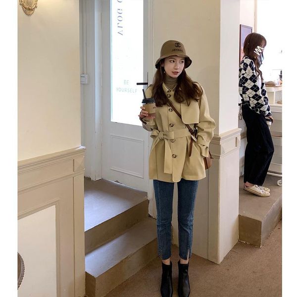 women's trench coats loire evening bell 2021 autumn small windbreaker british khaki medium and long coat fashion, Tan;black
women's trench coats loire evening bell 2021 autumn small windbreaker british khaki medium and long coat fashion, Tan;black
