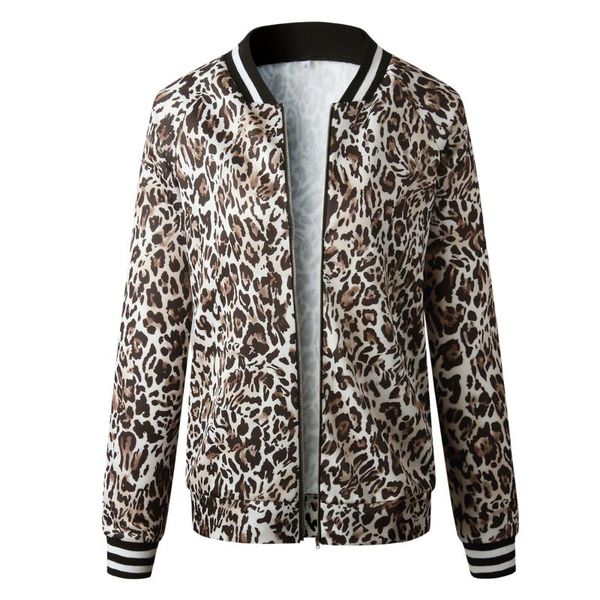 women's jackets 2021 women jacket autumn winter leopard print o neck zipper long-sleeved slim coat casual female outwear, Black;brown
women's jackets 2021 women jacket autumn winter leopard print o neck zipper long-sleeved slim coat casual female outwear, Black;brown