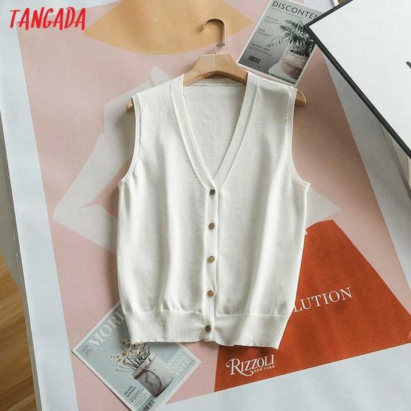 tangada women fashion elegant white knitted vest sweater v neck sleeveless female waistcoat chic sw11 210609
tangada women fashion elegant white knitted vest sweater v neck sleeveless female waistcoat chic sw11 210609
