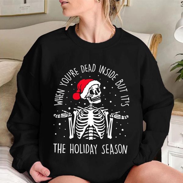 women's hoodies & sweatshirts the holiday season letter printing sweatshirt women oversize long sleeve christmas blouse skeleton pullov, Black
women's hoodies & sweatshirts the holiday season letter printing sweatshirt women oversize long sleeve christmas blouse skeleton pullov, Black