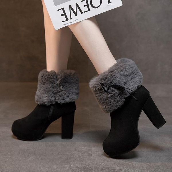boots 2021 winter snow flock round toe buckle for women ankle heels fashion autumn shoes casual zip, Black
boots 2021 winter snow flock round toe buckle for women ankle heels fashion autumn shoes casual zip, Black