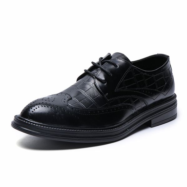 men dress shoes leather male oxford italian classic vintage lace-up mens formal brogue shoes, Black
men dress shoes leather male oxford italian classic vintage lace-up mens formal brogue shoes, Black
